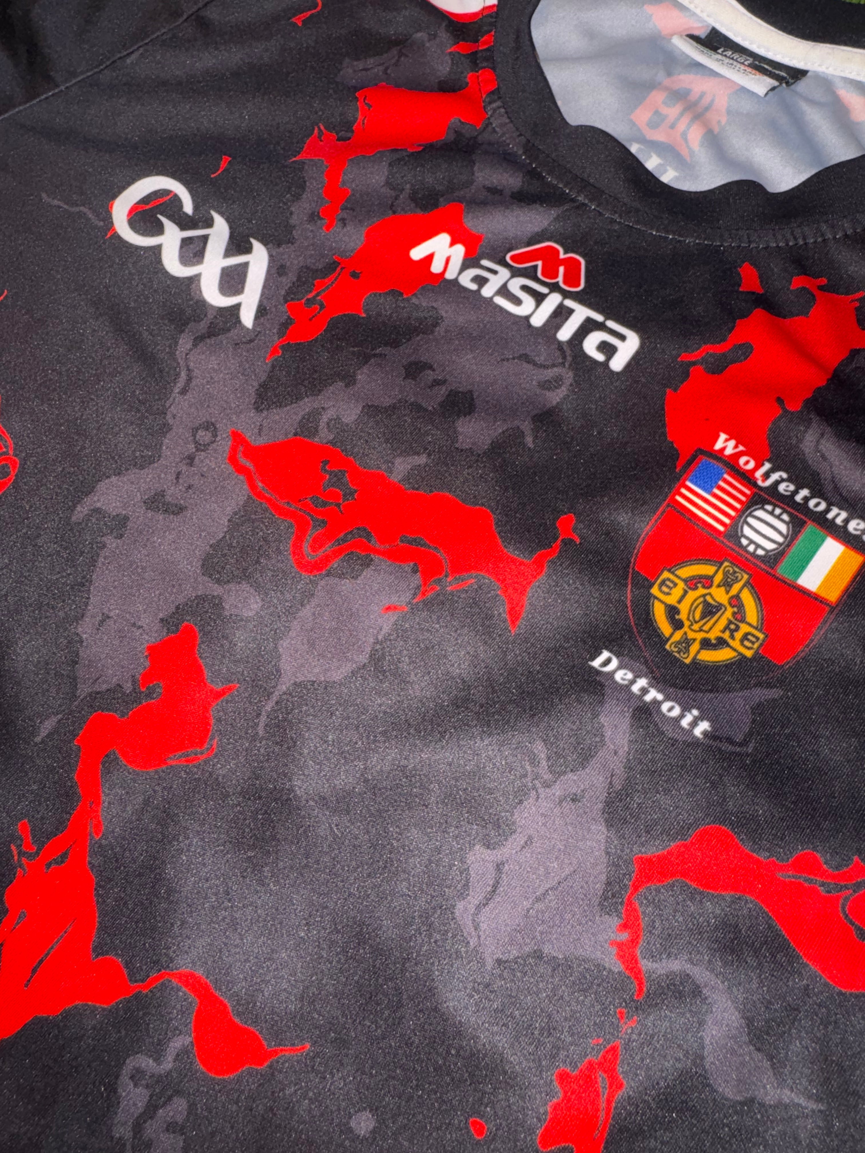 Detroit Wolfetones GAA Jersey - Masita - Size Large (Tight Fitting)